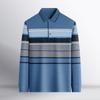 Autumn New Men's Long-Sleeved Polo Shirt Fashion Casual Striped Middle-Aged Men's Clothing Bottoming Shirt T-shirt