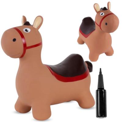 Large Rubber Hopper for Children Brown Donkey for Jumping with Pump, Jumping Toy