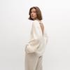 Cotton Pullover Overzie Sweater Women's Sexy Backless Loose Knit Sweater Round Neck Flared Sleeve Solid Color Pull Jumper Autumn/Winter 2025