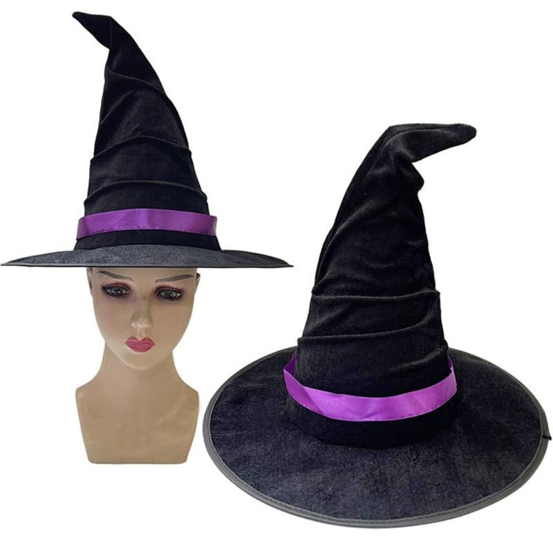 1Pc Halloween Wizard Hat Funny Witch Hat Witch Caps Wizard Costume Accessories for Carnivals Masquerades Party Cosplay