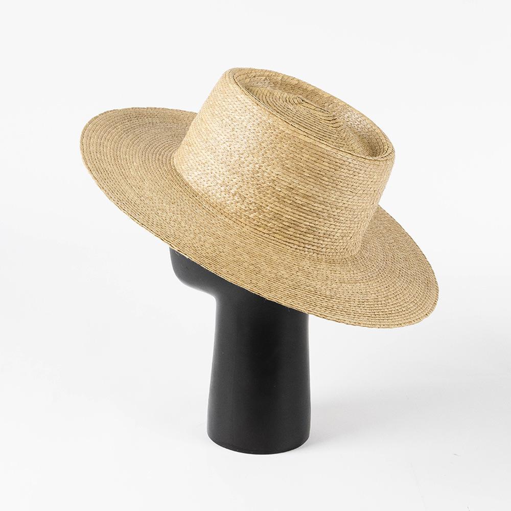 European, American Spring and Summer New Fashion Casual Hand-woven Natural Grass Ring Top Big Brim Straw Hat Outdoor Sunscreen Shading Straw Hat