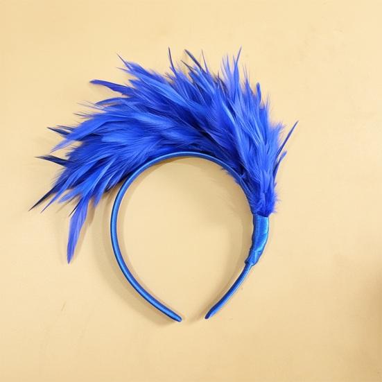 Headband Rainbow Colorful Feather Decor Headband Lightweight Comfortable Elastic Hair Hoop Parties Festivals Stage Performances Headwear