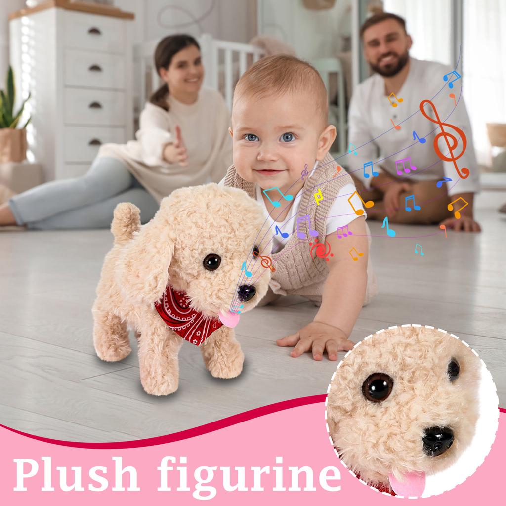 Interactive Walking Plush Puppy Toy Dog, Remote Control Electronic Robot Dog Realistic Wagging Tail, Grooming Set, Gift Toy For Girls & Boys