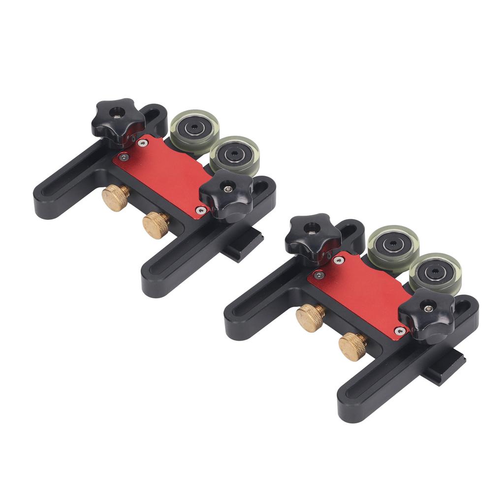 2Pcs Table Saw Feeder Aluminum Alloy 5mm Stroke Double Wheel Bearing Roller Featherboard for Woodworking Projects