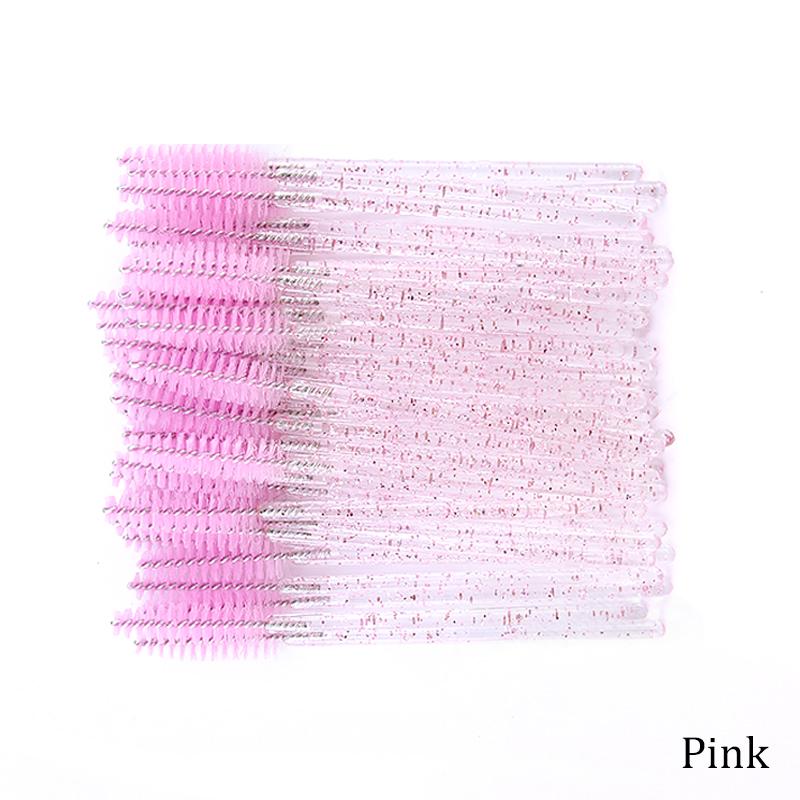 50Pcs Eyelash Extension Disposable Eyebrow Brush Mascara Wand Applicator Spoolers Eye Lashes Cosmetic Brushes Set Makeup Tools