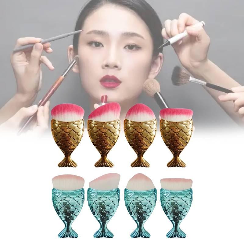 Mermaid Themed Cosmetic Brush Durable Plastic Handle Professional Supplies Home