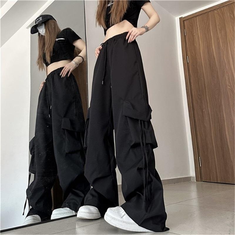 American Retro Quick Drying High Waisted Work Pants For Women L чёрный