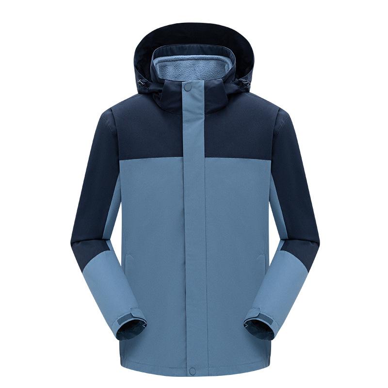 

25 New jacket men s windproof and warm outdoor women s three-in-one removable waterproof jacket 5XL