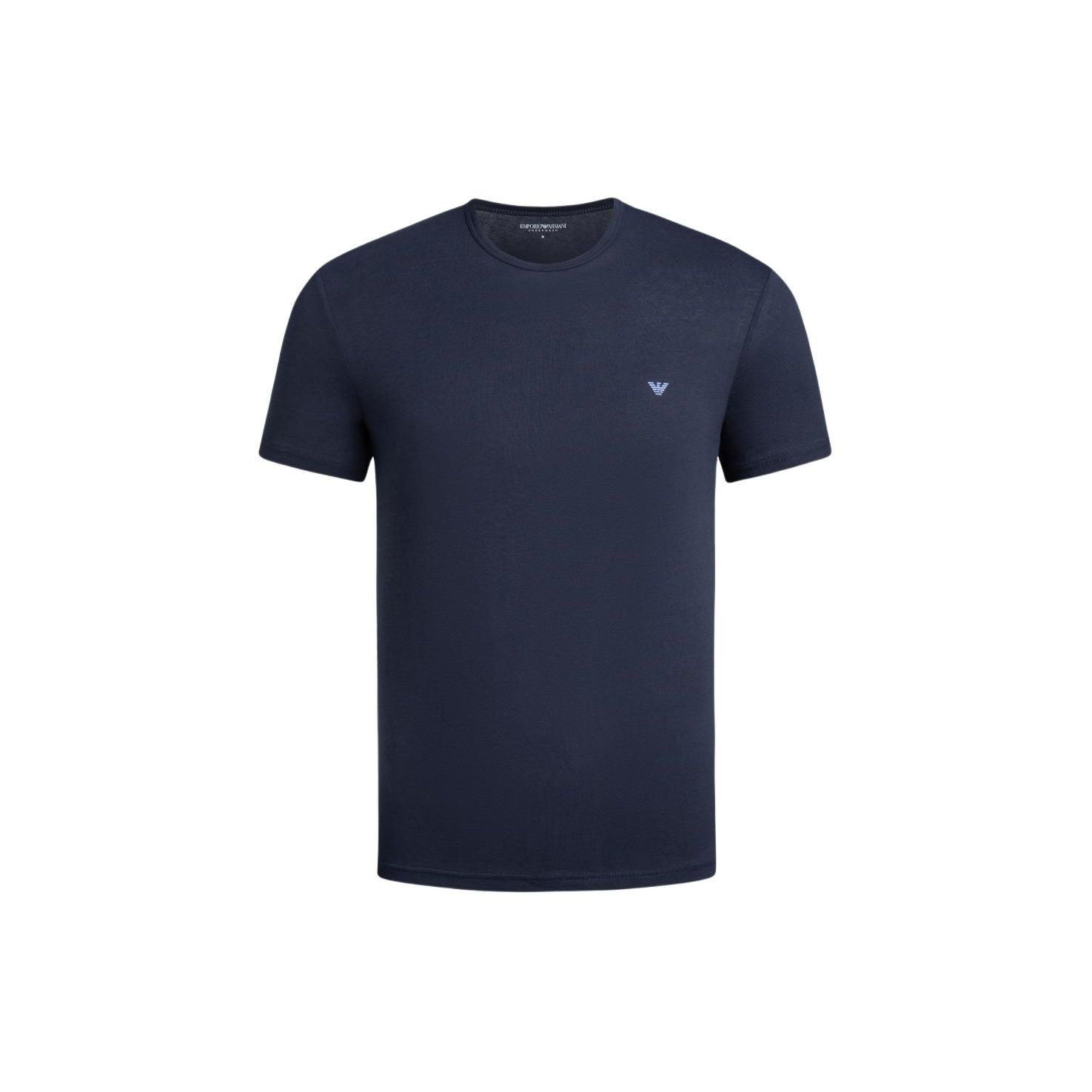 Emporio Armani Logo Print Ronde Hals Casual T-shirt met Korte Mouwen 2-Pack Heren tops Marineblauw 111267-4R722-70835 M