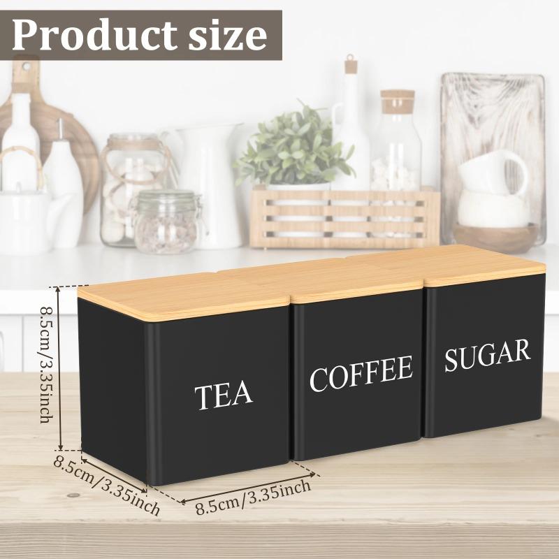 3Pcs/set Coffee Bean Storage Canisters Tea Sugar Vacuum Sealed Jars Iron Canisters Kitchen Cream Can Airtight Lid