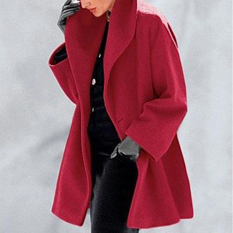 

round Collar Loose Hooded Coat Female round Neck Loose Hooded Coat Red 2XL