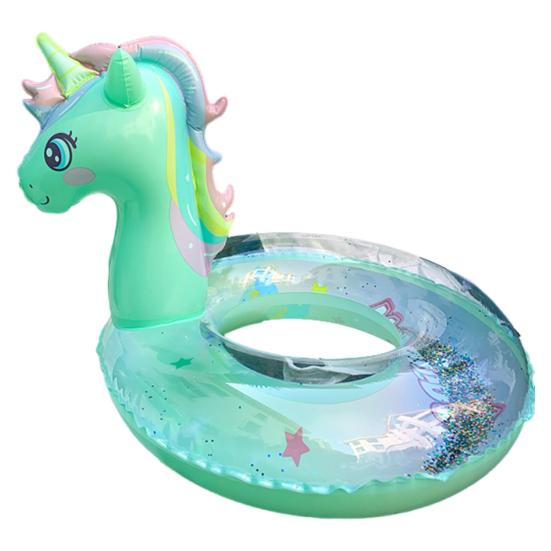 

Cartoon Horse Swim Ring with Seat Handle Kids Inflatable Thickened PVC Swimming Ring Summer Pool Float Tube Ring Toy B