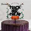 Halloween Theme Cupcake Picks Cake Topper, Acrylic Castle Bat Skull Decoration for Party, Haunted House Toppers Spooky Birthday Insert with