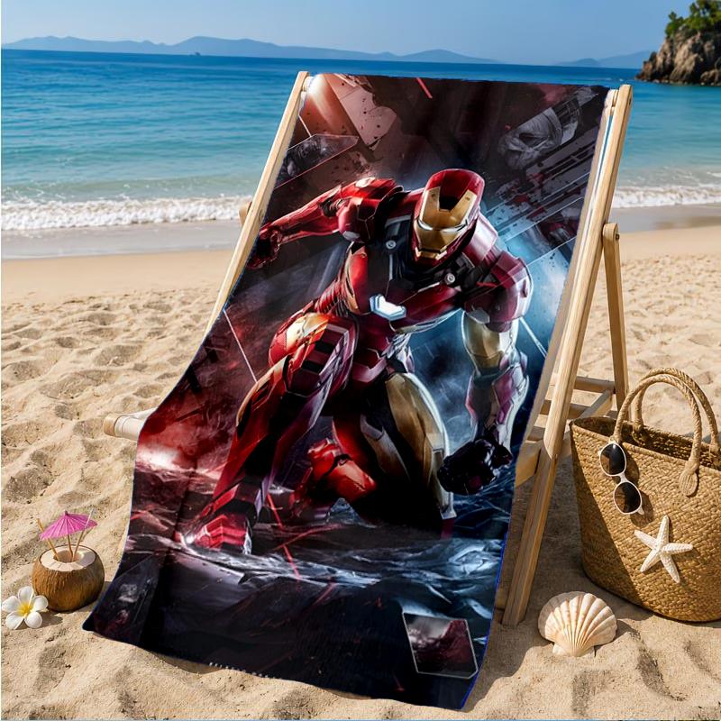 Iron In Action Beach Towel, Super Soft Microfiber, Perfect Gift for Her/Him, Birthday, for Pool, Beach, Travel, Decor Beach Party