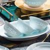 Jingdezhen Porcelain Tableware: Yingqing Linglong Underglaze Bowl & Plate Set - Easy To Clean, High-White, Gift-Ready.