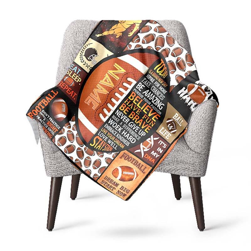 Camouflage Football Customize Your Name Blanket Used For Chair Office Sofa Bed Camping Soft And Warm Giving Friends And Relatives Birthday Graduation