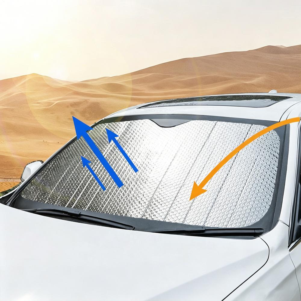 Car Front Windshield Foldable Sun Shade Heat Insulating Sun Visor UV Block Accessory Suitable For SUV Truck Outdoor ParkingWindshield Sunshades 1