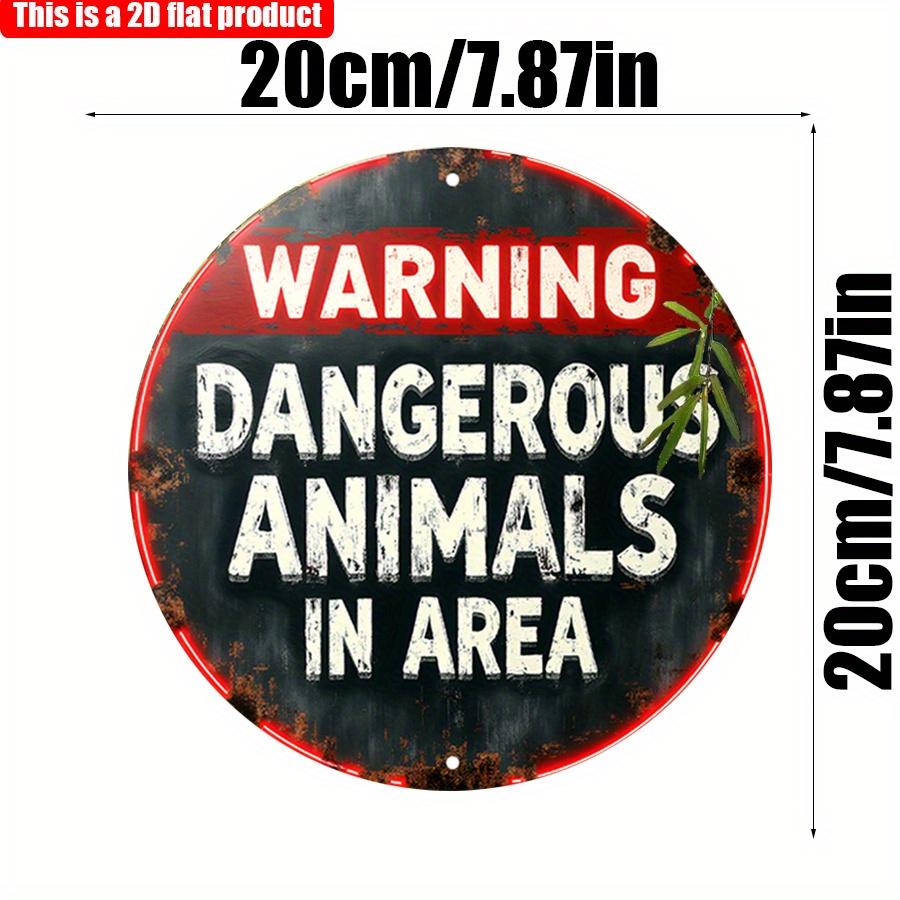 

2D Flat 20*20см 1шт предупреждающая табличка об опасных животных на территории круглая, красно-белая, износостойкая, привлекающая внимание деревянная предупреждающая табличка, применение 20*20cm