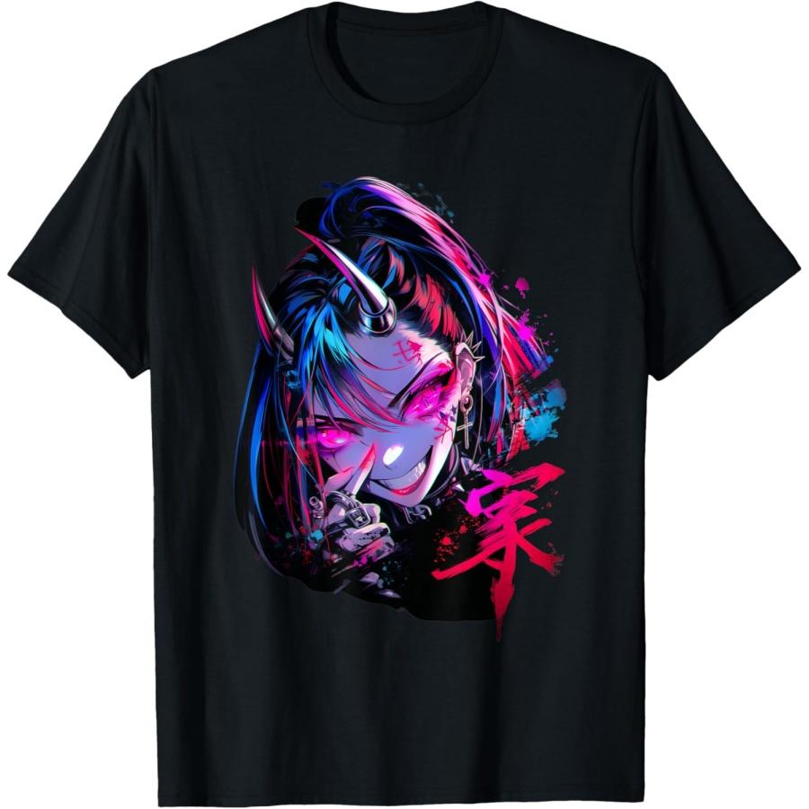 Unisex T-shirt Alternative Vaporwave Gothic Sad Alt Grunge Woman Goth Grunge Demon Anime Girl Waifu Horror Alt Aesthetic T-Shirt