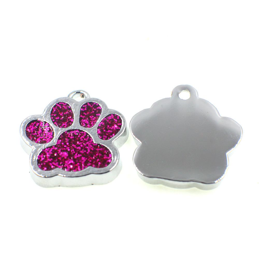 DIY Dog Paw Print Pendant: Glittery Customizable Pet Tag with Logo Printing Options