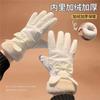 Gloves women's winter thickened velvet cycling cold can women's winter riding electric vehicle thermal cotton gloves