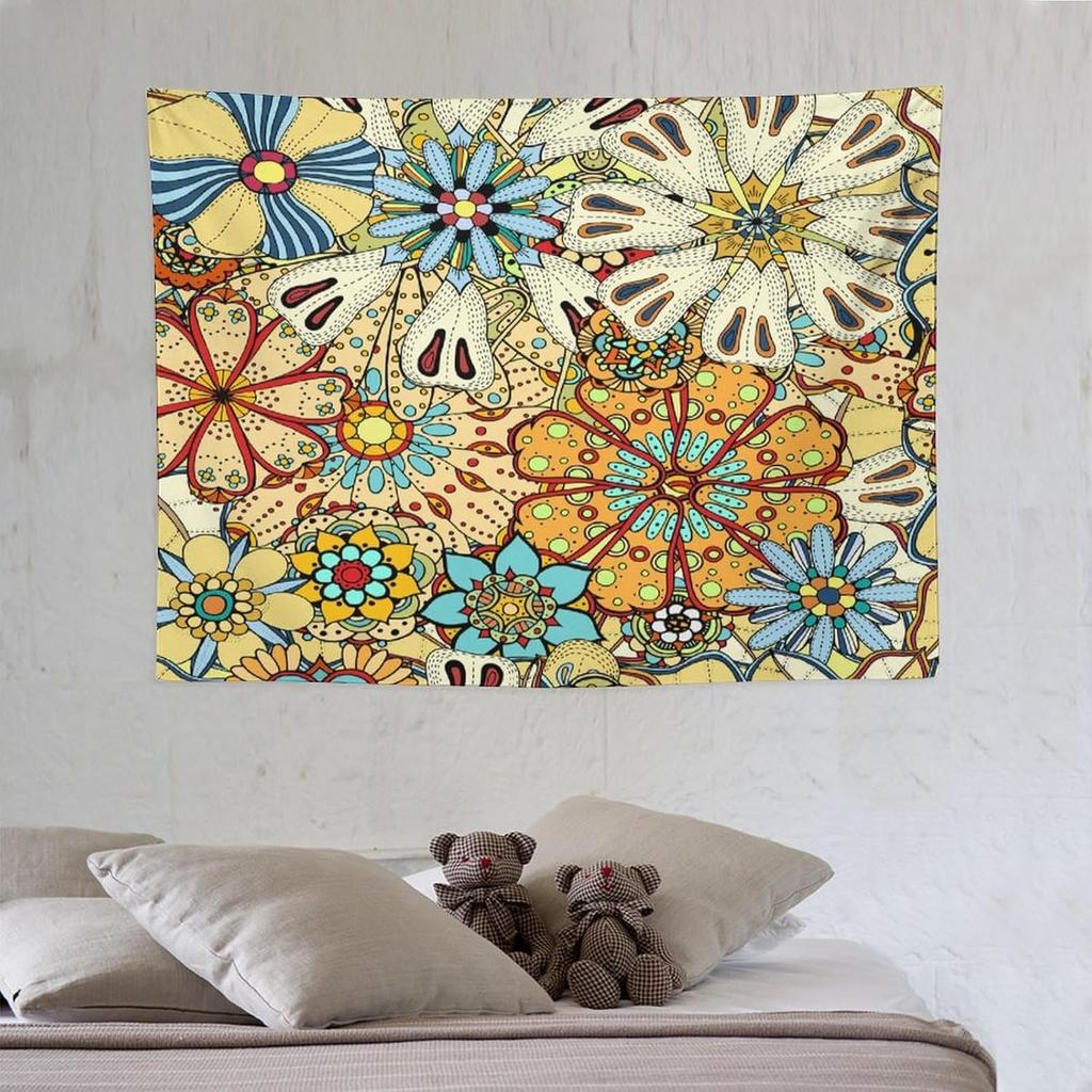 Vintage Bohemian Tapestry Wall Hanging Colorful Mandala Indian Pattern Tapestries Home Decor for Living Room Bedroom Apartment
