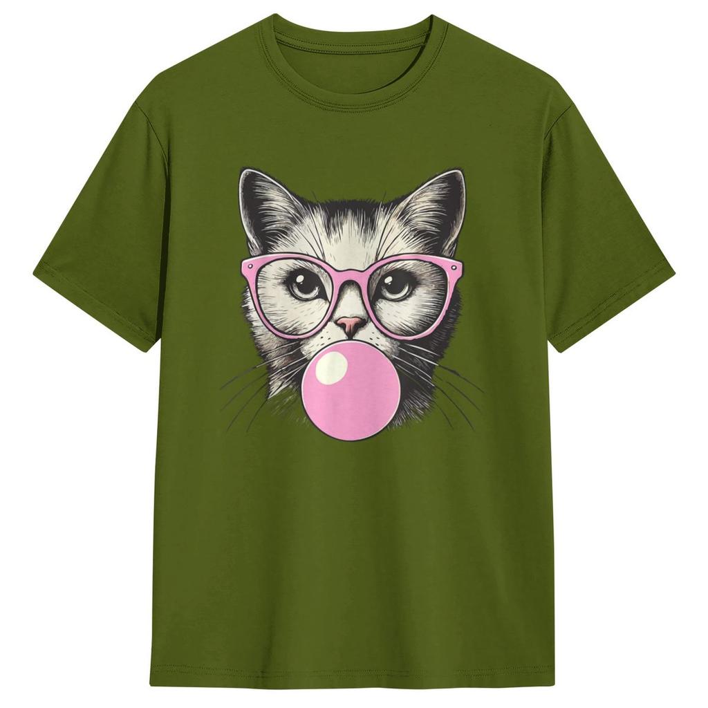 Men Cute Cat Shirt For Women Funny Cat Lovers T Shirts Cotton Tops Summer Short-Sleeve T Shirt O Neck Novelty Tshirt Plus Size
