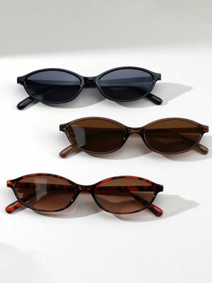 3 ks Módní obdélníkové brýle s malým rámečkem Unisex Odolný PC materiál Perfektní na večírky Dovolenkové dárky