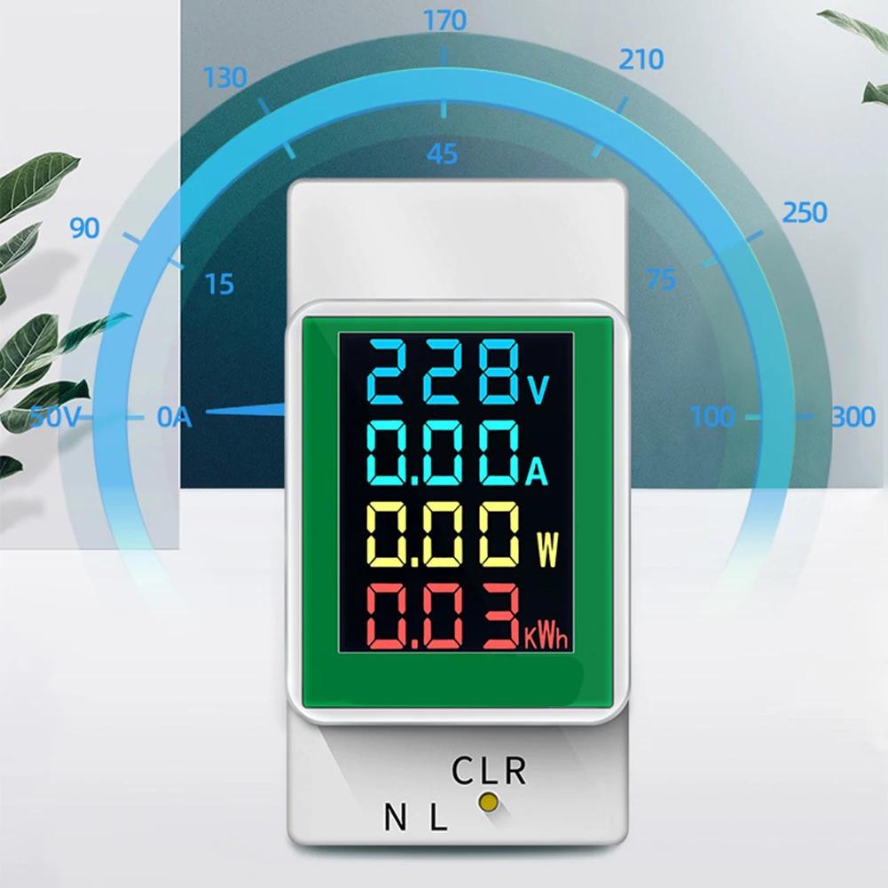 For PZEM-008 Din Rail Electricity Digital Power Energy Meter Watt Kwh Wattmeter Monitor Ammeter Voltmeter AC 50-300V 100A
