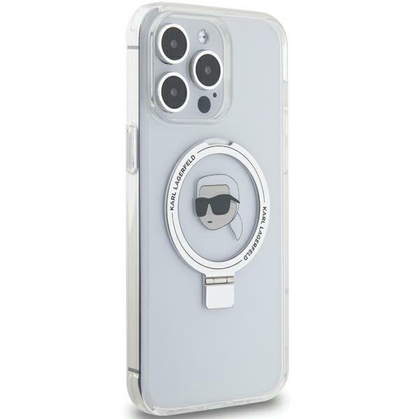 Karl Lagerfeld KLHMP15XHMRSKHH iPhone 15 Pro Max 6.7" White/white Hardcase Ring Stand Karl Head MagSafe