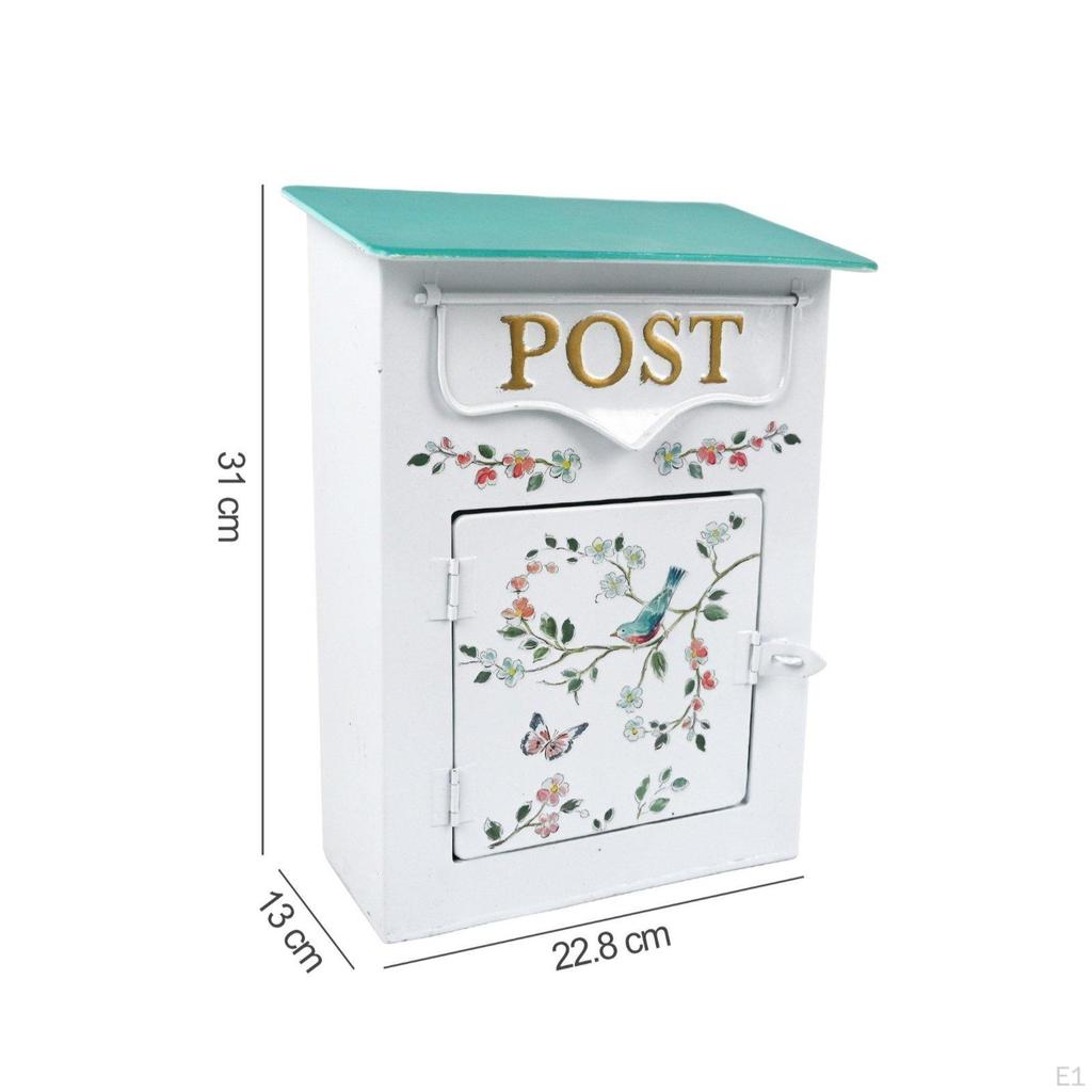 Decoratieve Metalen Brievenbus Bloemen- en Vogelpatroon Weerbestendig