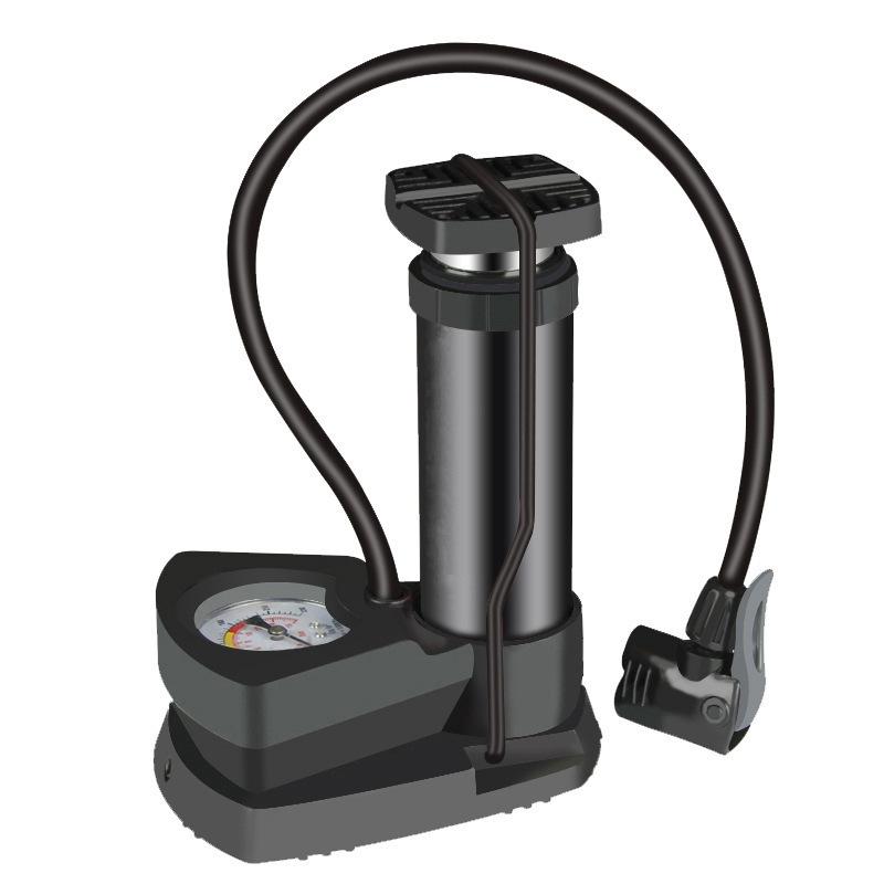 Portable High Pressure Bicycle Foot Pedal Pump with Gauge Quick Inflator Pump Electric Motorcycle Car Basketball Inflator