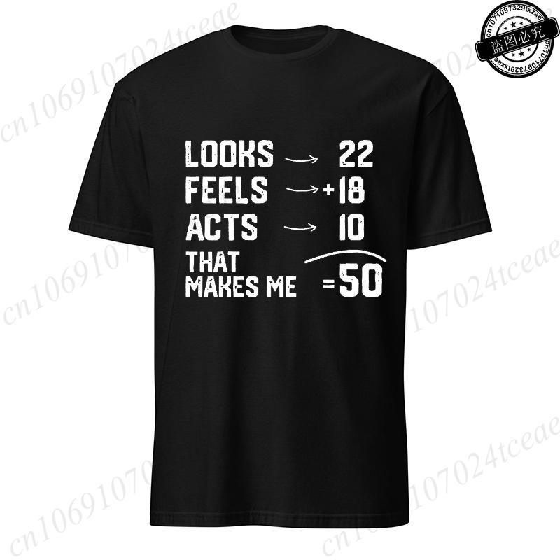 Funny 1976 Mens TShirt 50th Birthday Print TShirt Casual Short Sleeve Tees Birthday Gift for 50th Birthday Party Male Clothes S