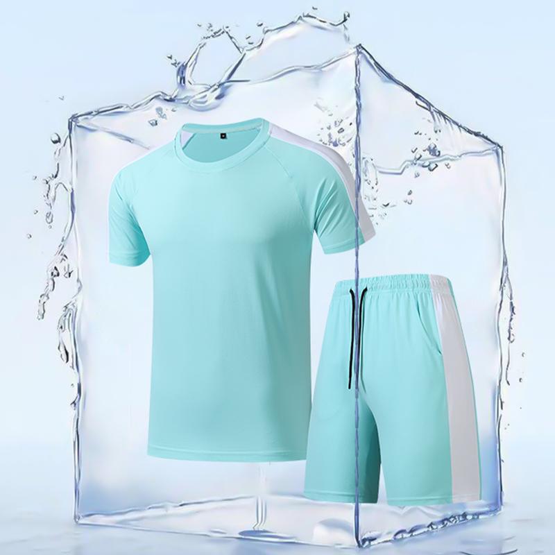 Short-sleeved Shorts Sports Short Suit Men's Outdoor Breathable Quick-drying Sports Suit Sports Suit Short-sleeved Shorts Suit