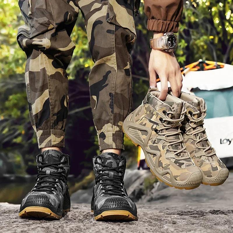 Anti Slip and Wear-resistant Hiking Shoes Comfortable Desert Work Boots Autumn  Winter Platform  Ankle Boots Men's Hiking Shoes