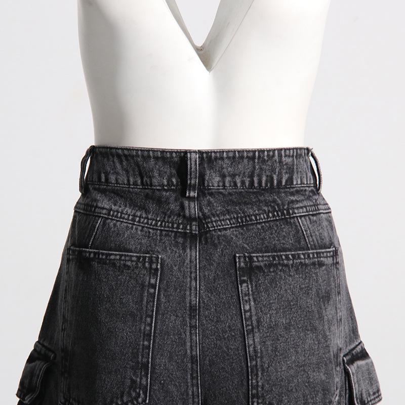 High-Waisted Street Style Multi-Pocket Denim Pants (2025)