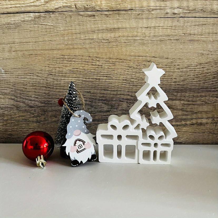 1 Pcs New Year Christmas Tree Ornaments Silicone Mold DIY Handmade Christmas Tree Gift Cement Plaster Home Decor