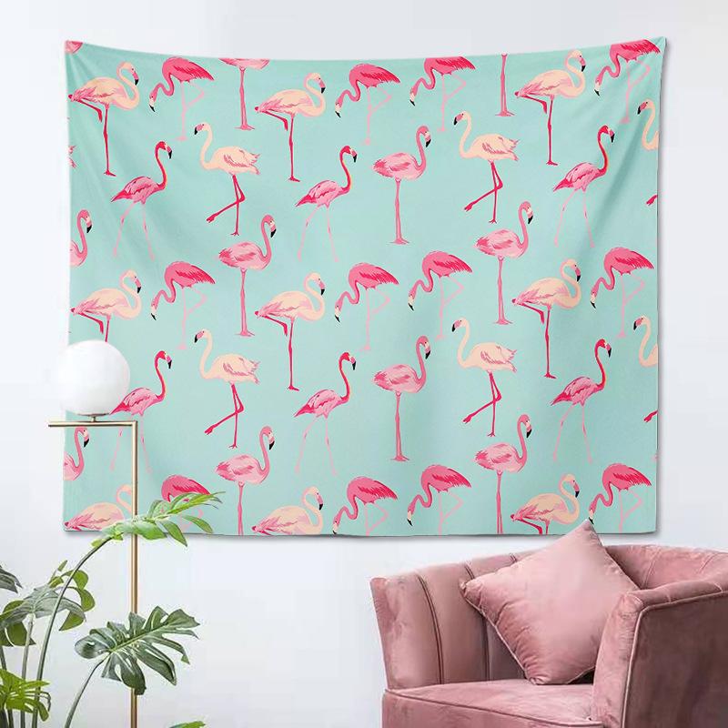 Pink Flamingo Tapestry Wall Background Cloth Sofa Decoration Wild Animals Hanging Tapestry for Bedroom Home Living Room Decor