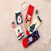 5pairs Baby Kids Cartoon Christmas Holiday Toddler Children's Socks  5-10 Years Old Gift Kids Girls Fashion Short Socks
