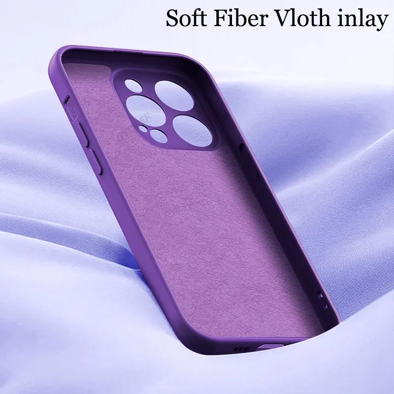 Luxuriöse offizielle Handyhülle aus flüssigem Silikon für iPhone 16 15 14 13 11 12 Pro Max 16 Plus ultradünne rutschfeste Hülle