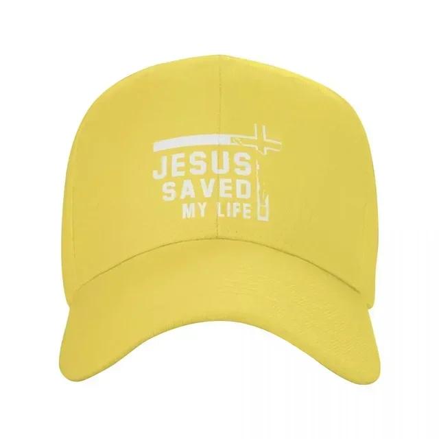 Klassisk unisex Jesus Saved My Life Baseballkeps Vuxen Kristus Religion Kristen Kors Justerbar pappa hatt Solskydd