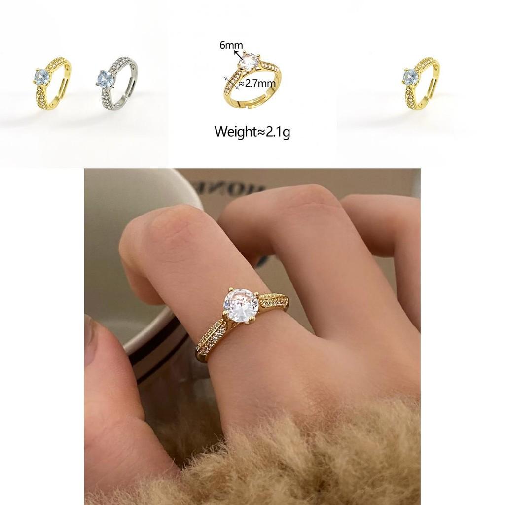 Fashionable Copper Ring With High Carbon Zircon Stones Perfect For Weddings And Proposals