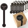 5/10/20/50/100 Sheets Thank You Handmade Seal Stickers Black Striped Long Labels Stickers for Packaging Gift Lollipop Bread