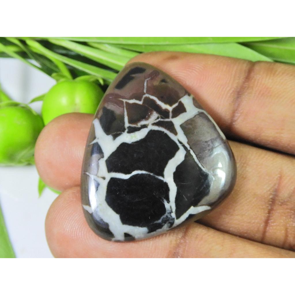 AAA Natural Septarian Jewelry Making Fancy Black Crytsal Gemstone 30X35X05MM SK-861