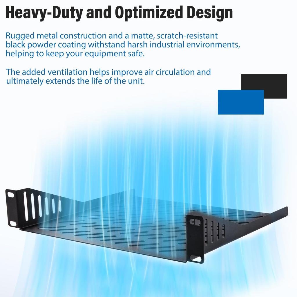 GeeekPi RackMate Accessories Rack Shell 10 Inch 1U/0.5U Server Rack Shelf, Aerated Shelf, Cantilever Mount, Wall Mount Rack, Universal Device, Network