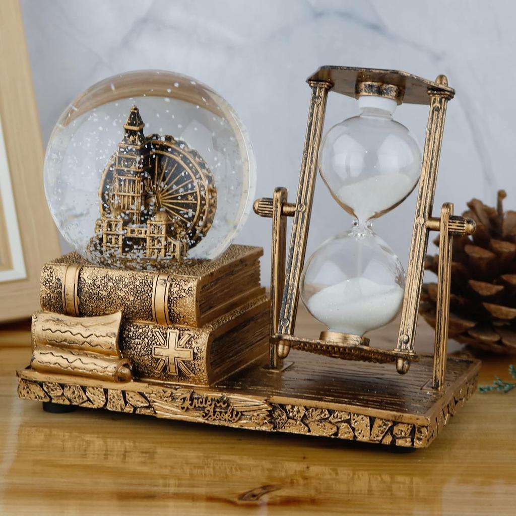 LED Muzyczna Kryształowa Kula Śnieżna, Klepsydra Piaskowa, Klepsydra, Wystrój Domu, Wystrój Stołu