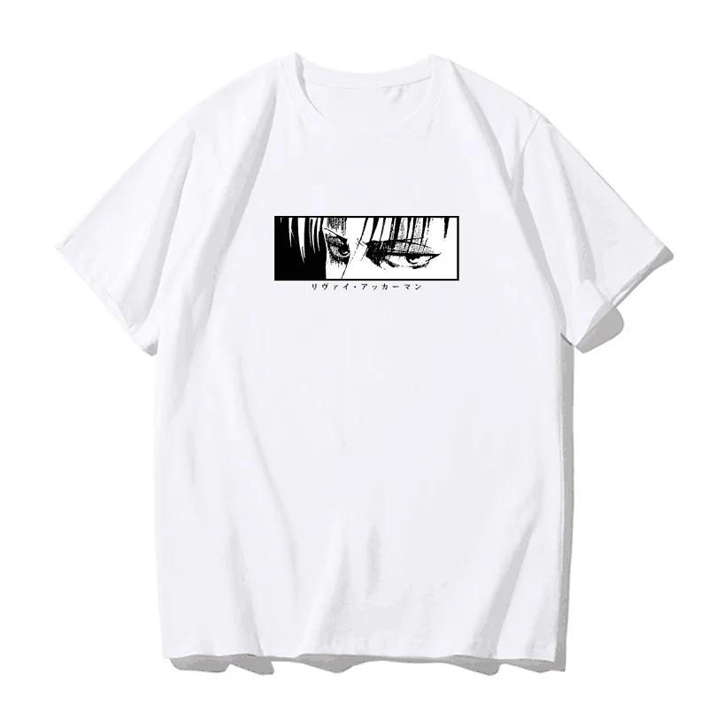 Japanese anime printed men's and women's shirt round neck loose short sleeve shirt Harajuku style Attack on Giant Y2k clothing