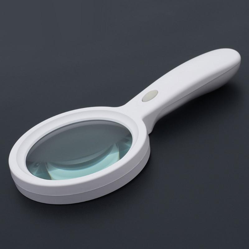 10X Magnifying Glass Lens Handheld Eye Loupe Magnifier with Light for Senior Newspaper Reading Jewelry Stamps Inspection