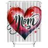 Watercolor Heart 'Mom' Waterproof Shower Curtain for Bathroom Decor, High-Quality Material and Easy to Clean
