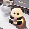 Panda Huahua Silicone Night Light: Soft Glow Sleep Companion & Children's Toy Gift